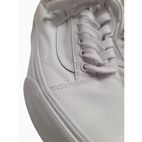 Vans White Canvas Lace-Up Sneakers Size 7M/8.5W Classic Style - Picture 11 of 12